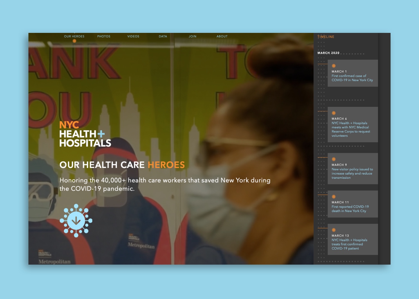 NYC Health Care Heroes landing page